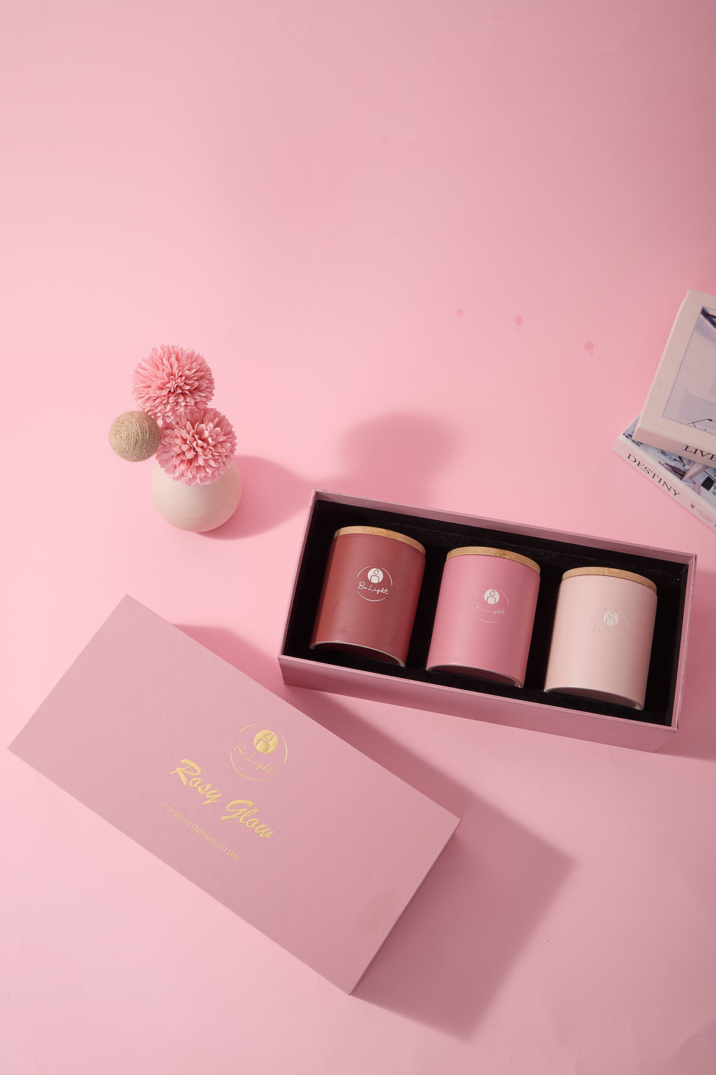 Rosy Glow - Premium Duftkerzenset