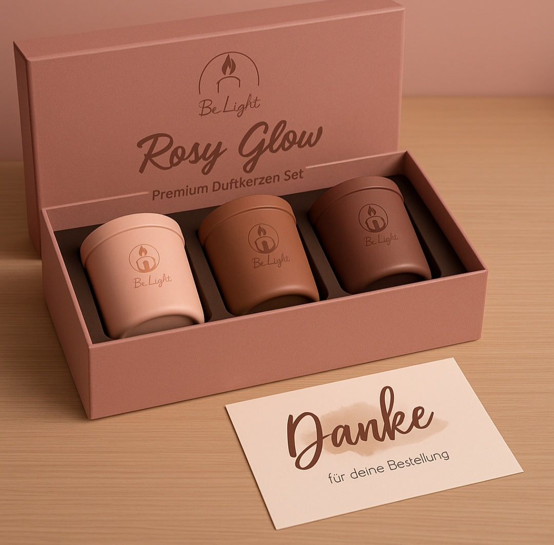 Rosy Glow - Premium Duftkerzenset (3 Stk)